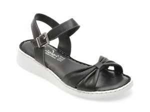 Sandale EVIDA negre, EVP104, din piele naturala