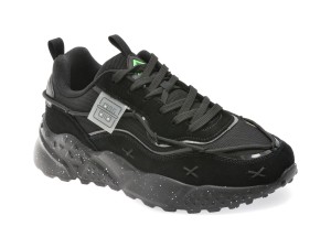 Pantofi sport TEPOR negri, TP78, din material textil