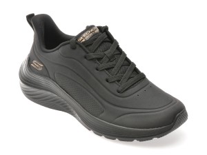 Pantofi sport SKECHERS negri, BOBS SQUAD WAVES, din piele ecologica